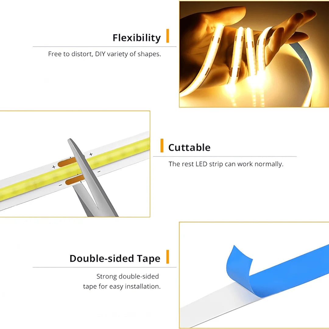 LED COB LIGHT STRIP 5V 1-5M